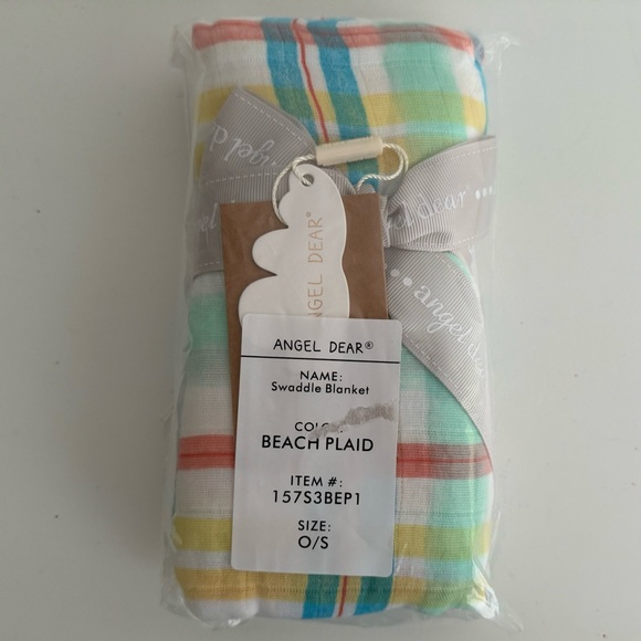 Angel Dear Swaddle Blanket Beach Plaid NWT - Picture 2 of 3